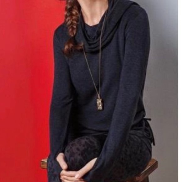 CAbi Recess Topper 3231 Cowl Hoodie Pullover Charcoal Gray Size Small - Picture 4 of 5